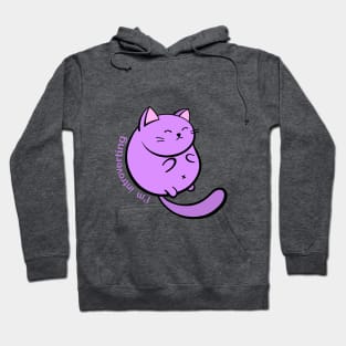 Purple Asian Inspired Cartoon Kitty saying I'm Introverting Hoodie